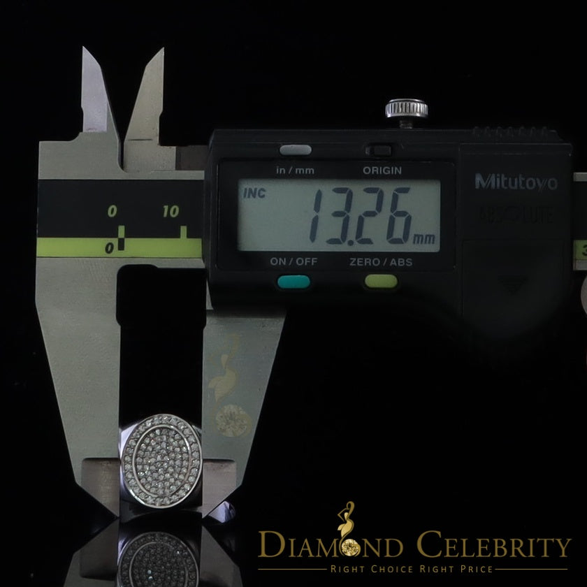 DiamondCelebritees 925 Silver White 1.50ct Cubic Zirconia Wide Oval Engagement Men's Ring Size 11