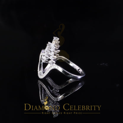 DiamondCelebritees 925 Sterling 2.00 ct Cubic Zirconia White Silver Crown Womens Ring Size 6.5