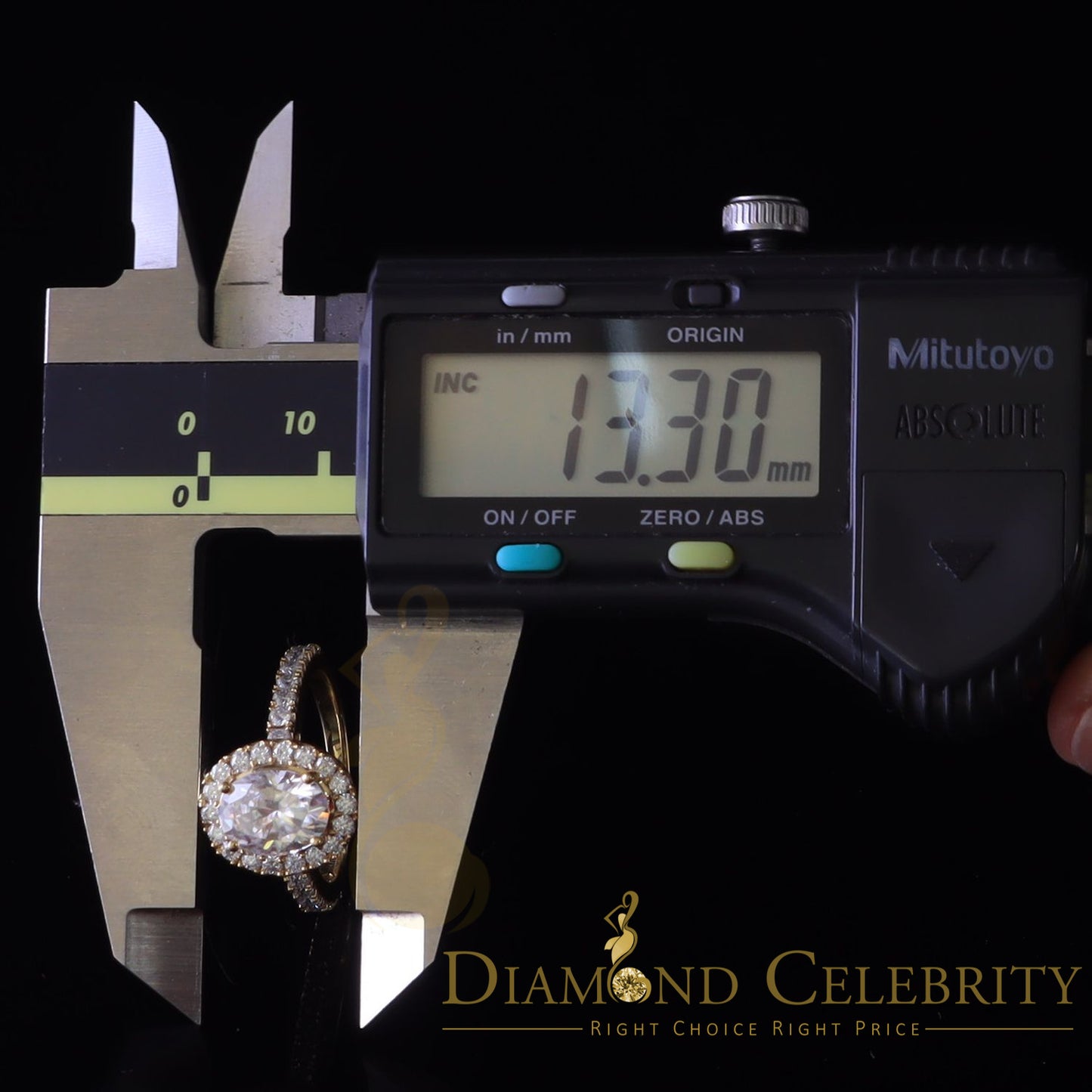 King Of Blings  10K Yellow Gold 3.00CT 'VVS' 'FL' D clr Oval Cut Moissonite Womens Ring S/7