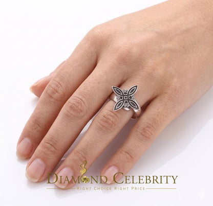 DiamondCelebritees White 925 Sterling Silver Witch Knot Geometric Style Women's Ring SZ 9