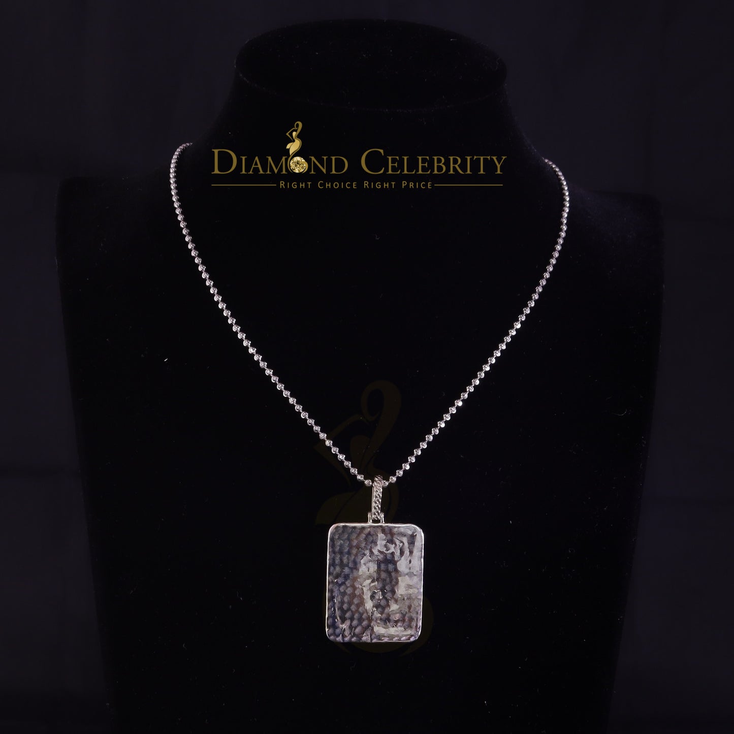 DiamondCelebritees Men's 925 Silver 0.66ct CZ Square SAINT MICHEAL White 1.00 inch 3D Pendant