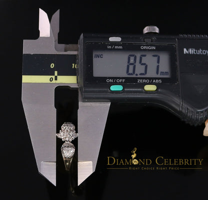DiamondCelebritees  Real 10 kt Yellow Gold with 0.02 CT Real Diamond Flower style Ring Size 6.5