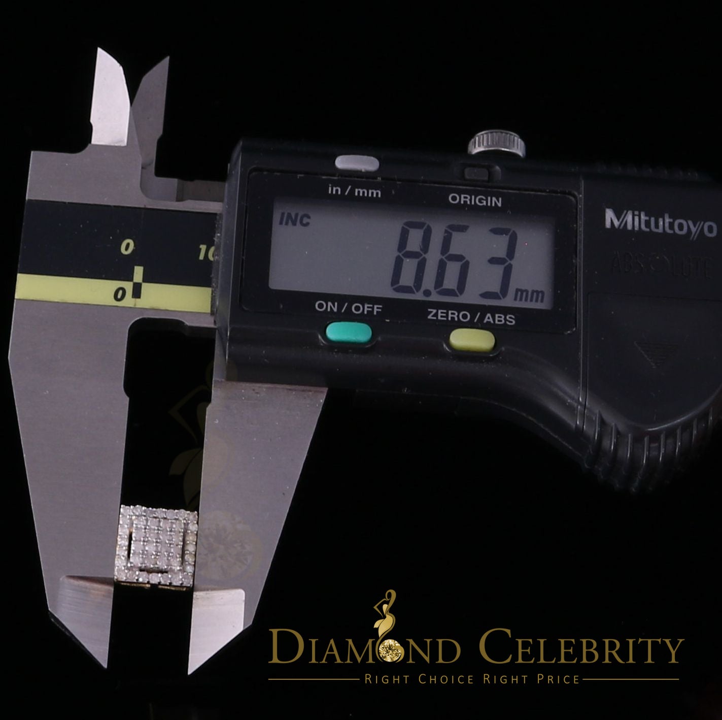 DiamondCelebritees 0.50ct Diamond 925 Sterling Silver Hip Hop Yellow Stud Earring For Men & Women