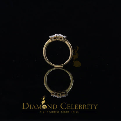 DiamondCelebritees 925 Yellow Silver Cubic Zirconia 1.25 ct Past Present Future Women's Ring Size 7