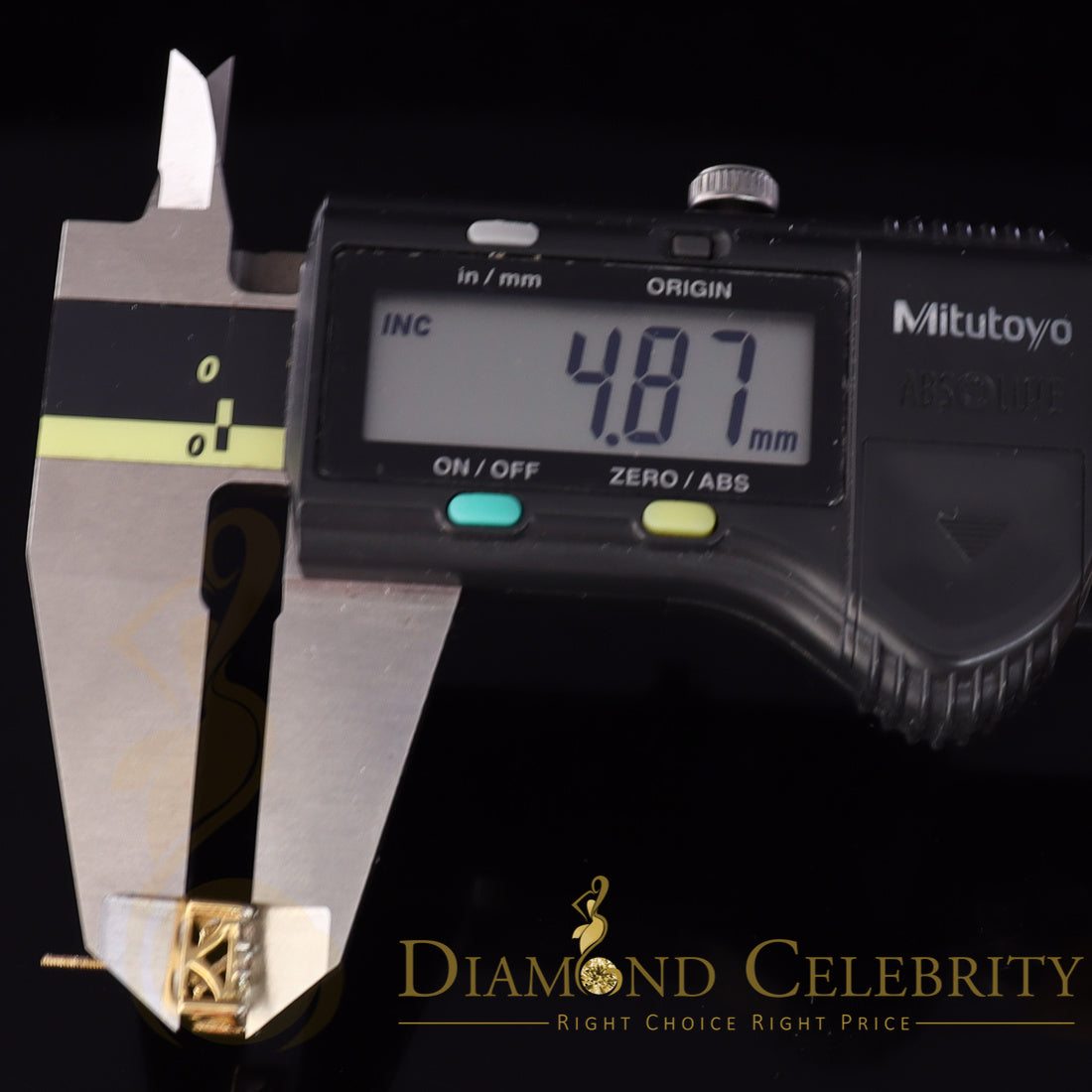 DiamondCelebritees 10K Real Yellow Gold with Real 1.50ct Diamonds Square Stud Earrings