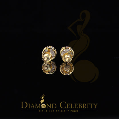 DiamondCelebritees0.50 CT Real Diamond with 10K Real Yellow Gold with Round Stud Earrings