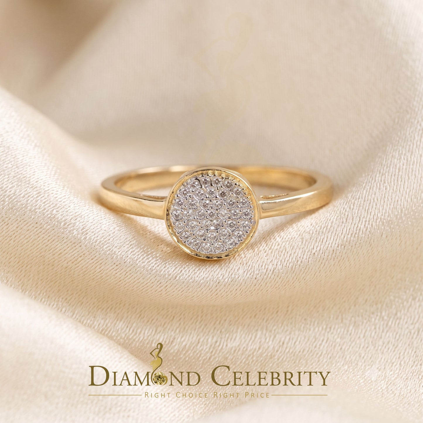 DiamondCelebritees Real Diamond 0.10CT Womens Silver Yellow Ring Engagement Size 7 Oval Shape