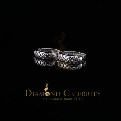 DiamondCelebritees 0.15ct Diamond 925 Sterling Silver White Hoop Stud Earrings For unisex