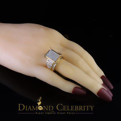 DiamondCelebritees 925 Yellow 5.82ct Cubic Zirconia Silver Cinderella Women's Ring SZ 7.5