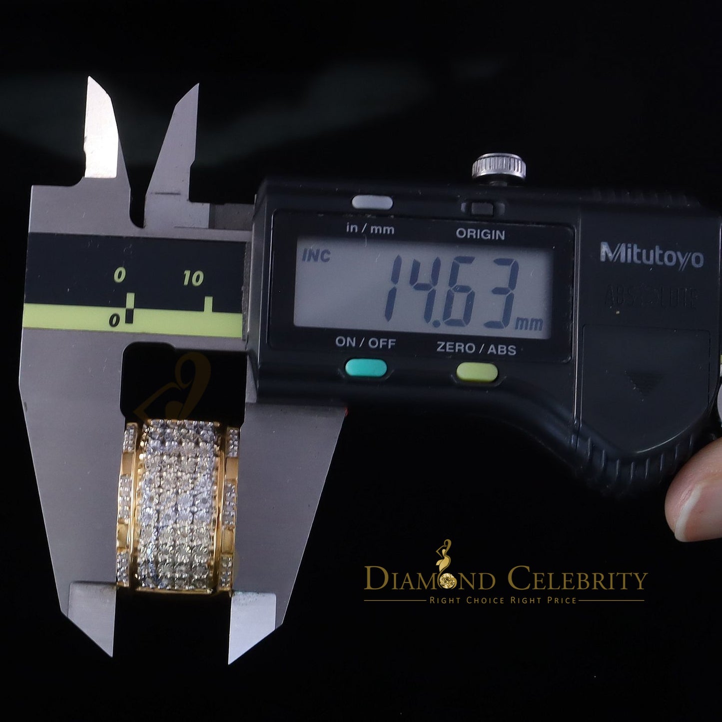 DiamondCelebritees Big 0.25ct Real Diamond 925 Yellow Miracle set Silver Wide Men's Band Ring SZ10