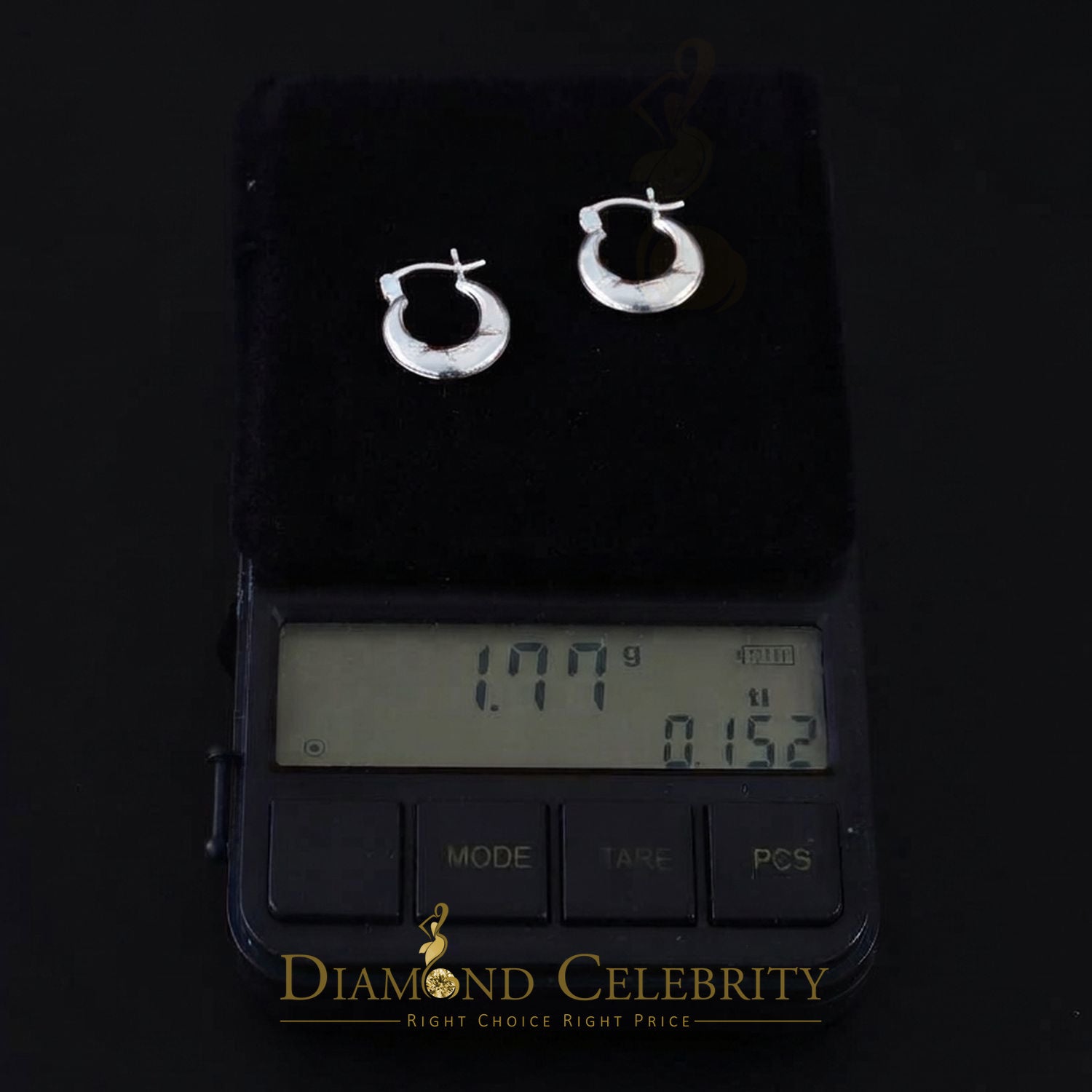 925 Sterling Silver 3/Texture Heart Accent Along curved Hallow 15mm Hoop Earring