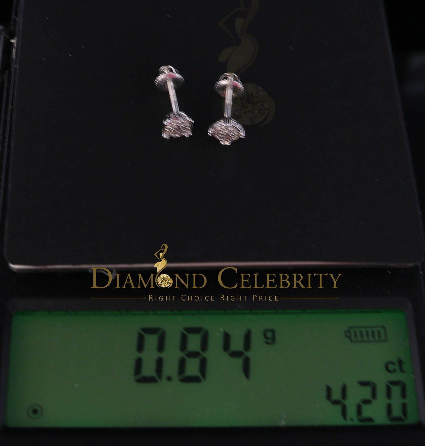 DiamondCelebritees 0.10 ct Diamond 925 Sterling Silver White For Men's & Women's Round Earrings
