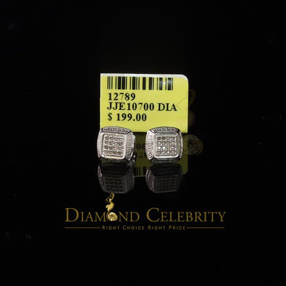 DiamondCelebritees 0.10ct Diamond Stud Earrings For Women White 925 Silver Stud For Unisex