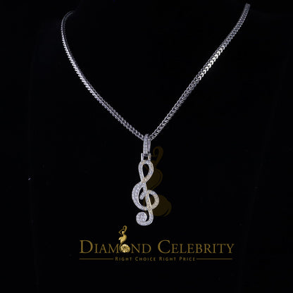 DiamondCelebritees Promise 925 White Sterling Silver MUSIC SIGN Pendant with 2.34ct Cubic Zirconia