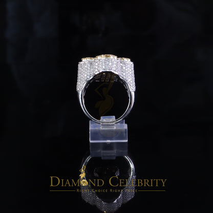 DiamondCelebritees New White 925 Sterling Silver 6.00ct VVS D Moissanite Rings Size 10 Cross Men's