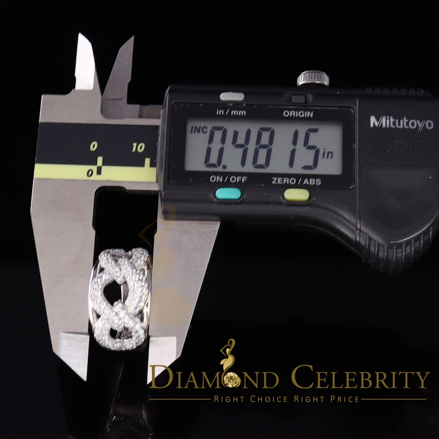 DiamondCelebritees 925 Sterling White Silver Round chain 2.0ct Cubic Zirconia Womens Ring Size 7