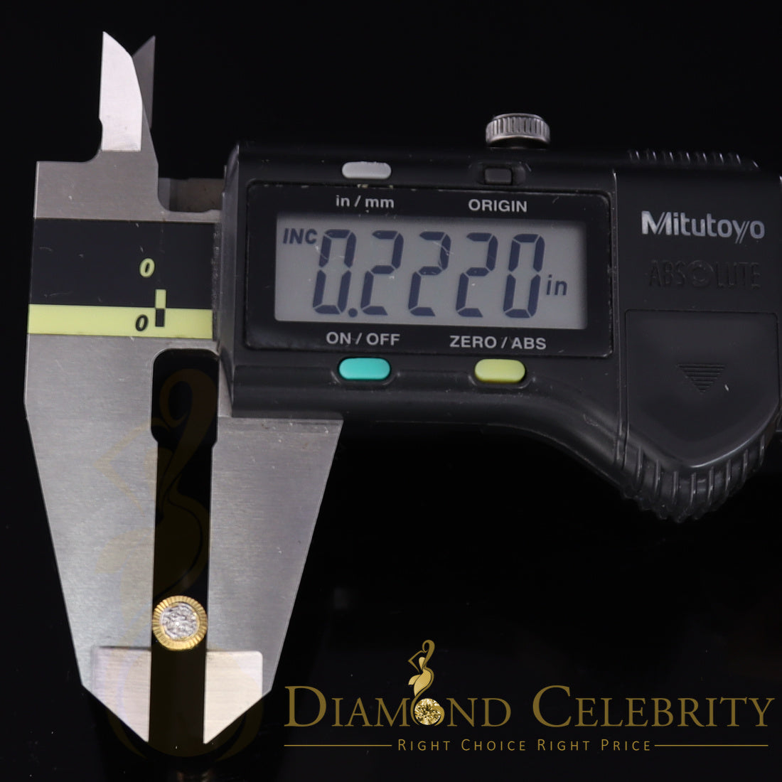 DiamondCelebritees 10K Real Yellow Gold with Real 0.05ct Diamonds Round Women's & Men's Earrings