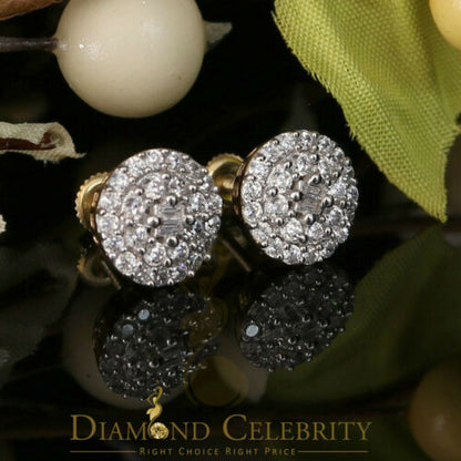 DiamondCelebritees  925 Yellow Sterling Silver 1.86ct Cubic Zirconia Round Women's Stud Earrings