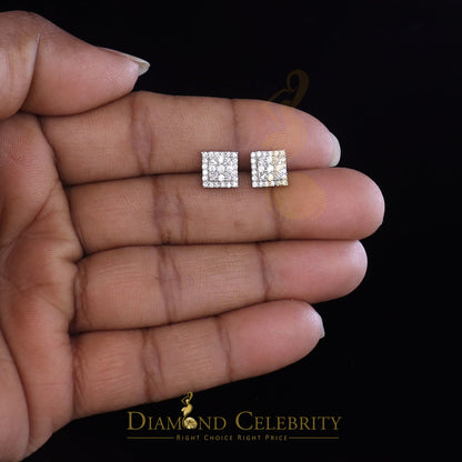 DiamondCelebritees  925 White Sterling Silver 0.74ct Cubic Zirconia Square Women's Stud Earrings