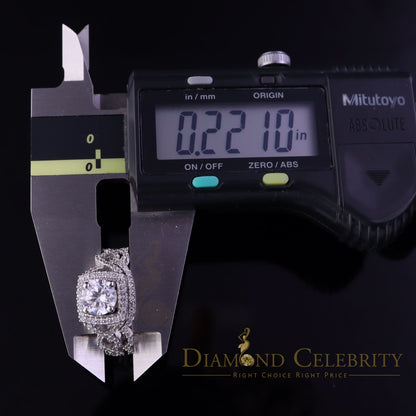 DiamondCelebritees Sterling Silver Square Cubic Zirconia 1.80ct Bridal White Womens Ring Size 7