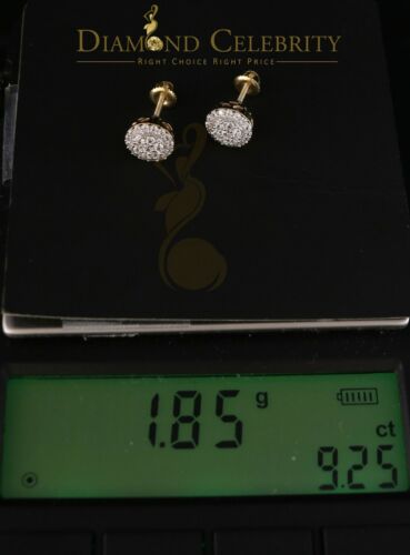 DiamondCelebritees  925 Sterling Yellow Silver 0.88ct Cubic Zirconia Round Women's Stud Earrings