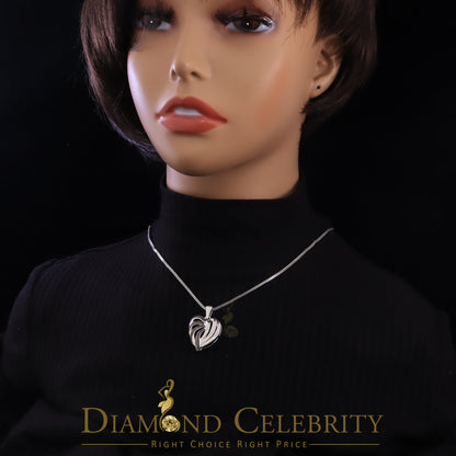 DiamondCelebritees White Heart Shape looking 925 Sterling Silver Pendant 0.22ct Cubic Zirconia