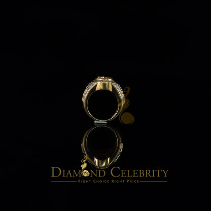 DiamondCelebritees 8.10ct 925 Sterling White Silver Oval Cubic Zirconia Men's Ring Size 9