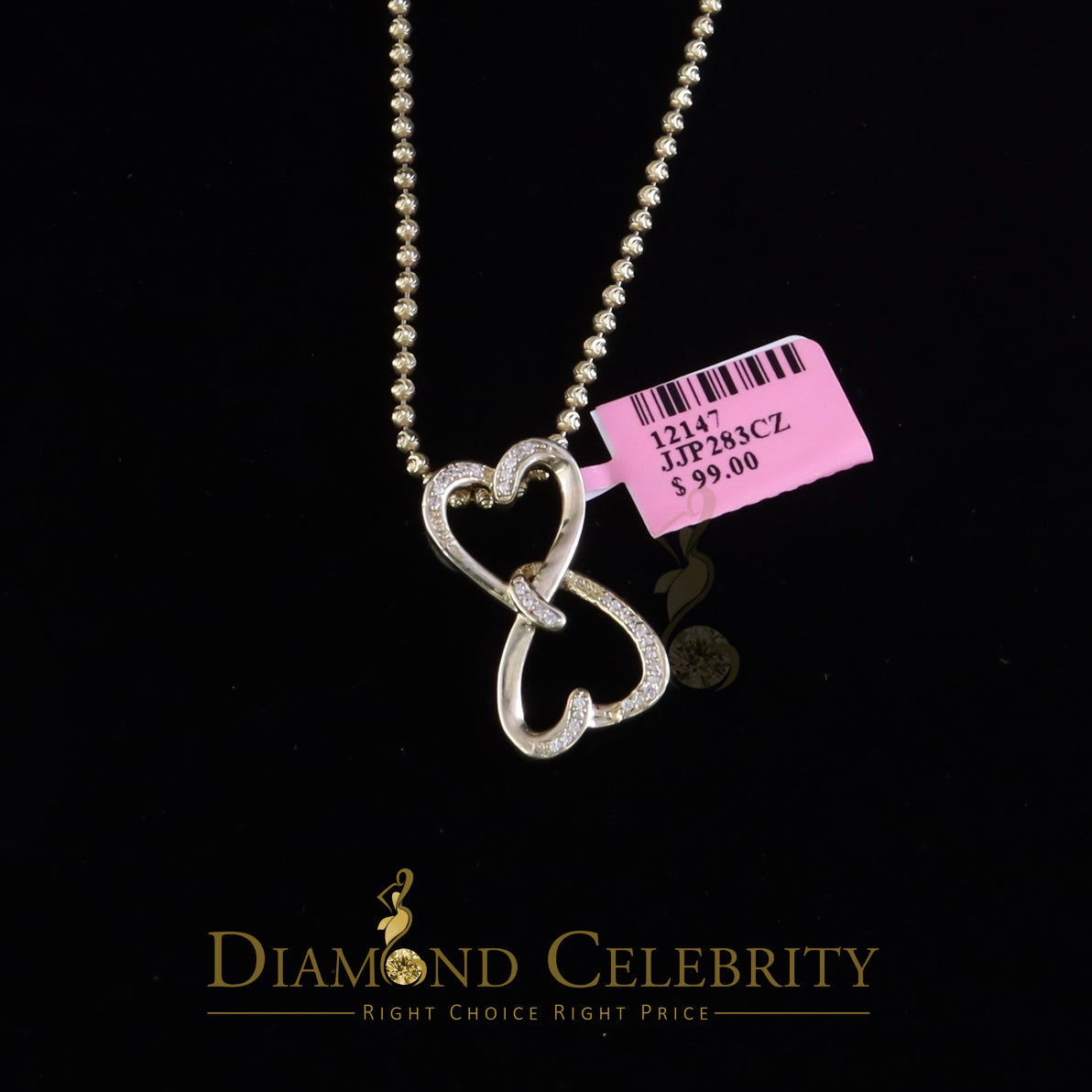 DiamondCelebritees 925 Sterling Yellow Silver Heart Fashion Pendant with 0.00ct Cubic Zirconia