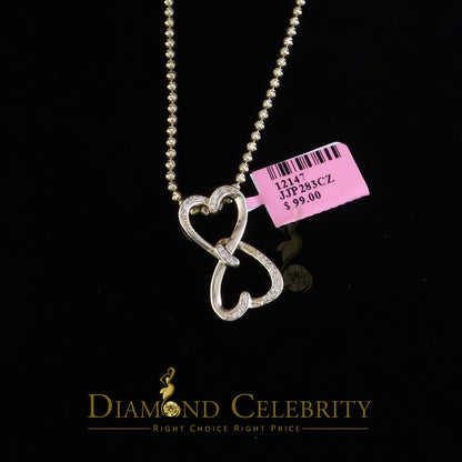 DiamondCelebritees 925 Sterling Yellow Silver Heart Fashion Pendant with 0.00ct Cubic Zirconia