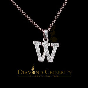 Attractive Sterling SilverAll Alphabet Letter White Pendant with Cubic Zirconia