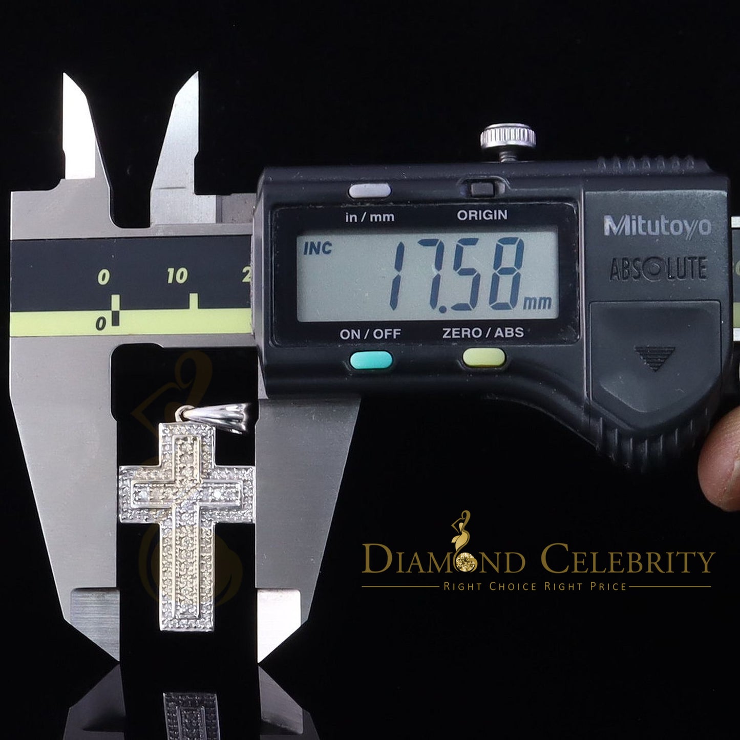 DiamondCelebritees Special White 925 Sterling Silver CROSS Shape Pendant with 1.39ct Cubic Zirconia