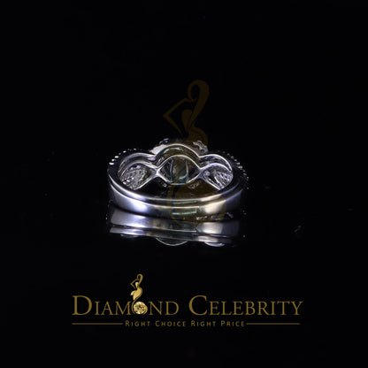 DiamondCelebritees 1.60ct Cubic Zirconia White 925 Silver Men's/ Women 2PC Bridal Rings Size 7