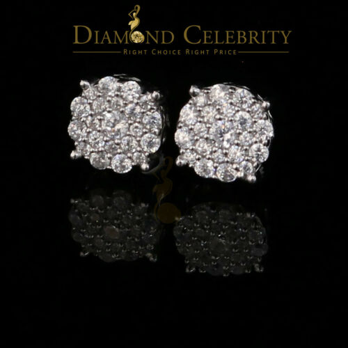 DiamondCelebritees  925 Sterling White Silver 1.22ct Cubic Zirconia Round Women's Stud Earrings