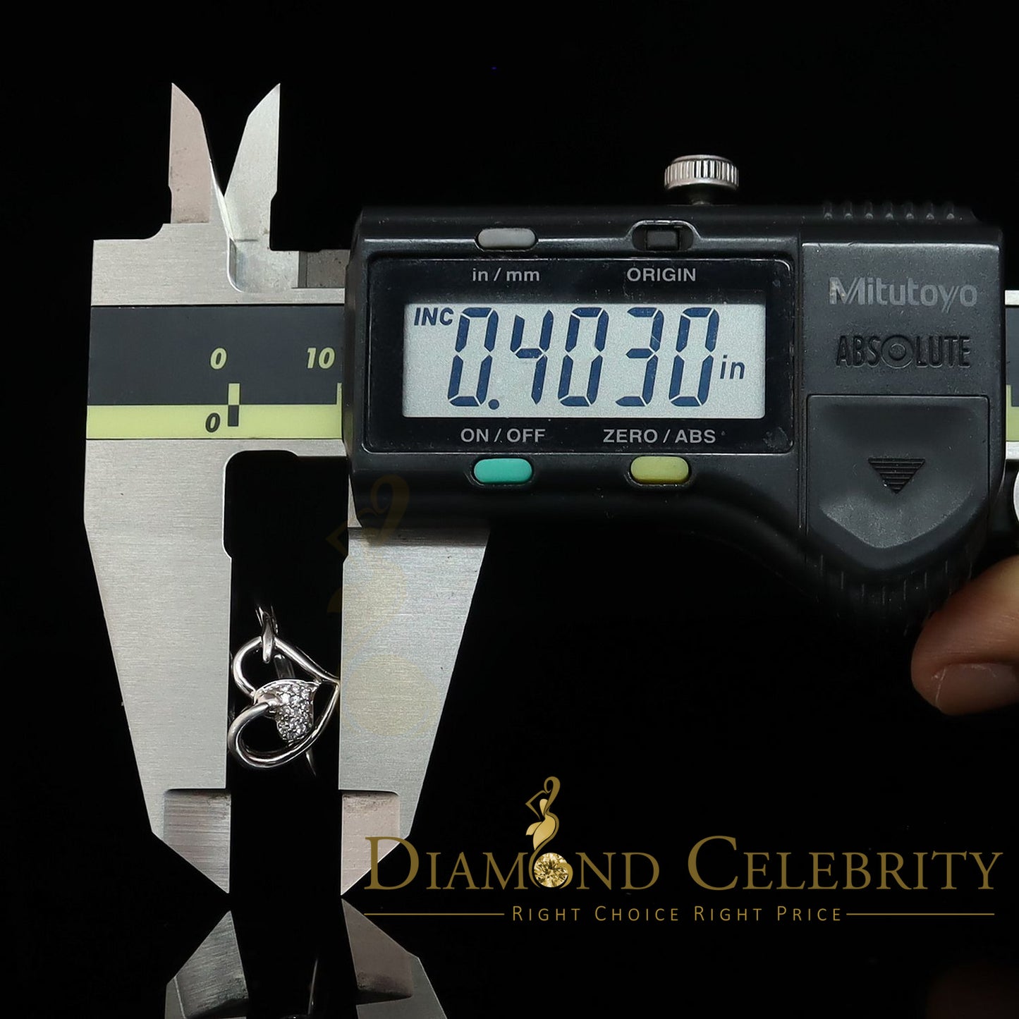 DiamondCelebritees 925 Sterling White Silver 0.10ct Cubic Zirconia Double Heart Women's Ring Size 7