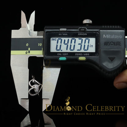 DiamondCelebritees 925 Sterling White Silver 0.10ct Cubic Zirconia Double Heart Women's Ring Size 7