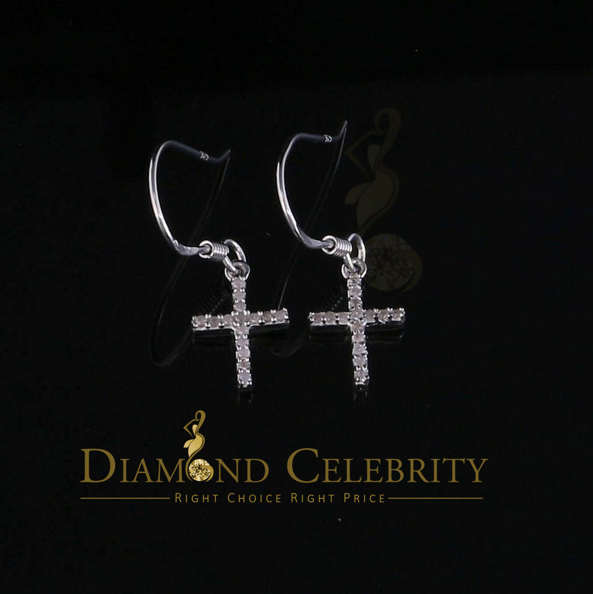 DiamondCelebritees Women's stud in 925 White Sterling Silver 0.15ct Diamond Stud Men's Earrings