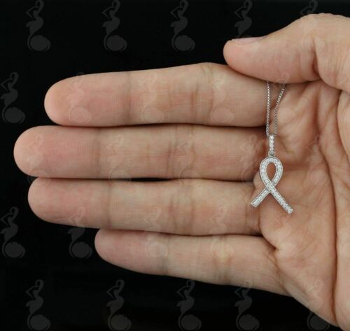 DiamondCelebritees White Ribbon Shape Pendant 925 Sterling Silver with 0.26ct Cubic Zirconia stone