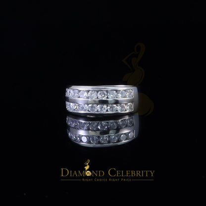 DiamondCelebritees Sterling White Silver Round 3.42ct Cubic Zirconia Round Men's Ring Size 10