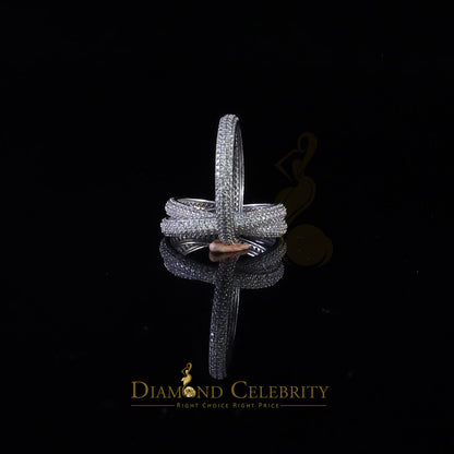 DiamondCelebritees 925 Sterling White Silver 3.10ct Cubic Zirconia 3 Piece Women's Ring Size 06