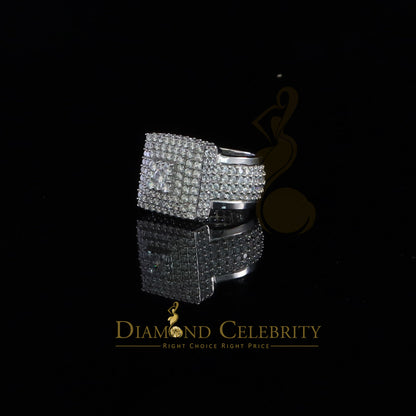 DiamondCelebritees 925 Sterling Silver White 14.0ct Cubic Zirconia Square Women's Gifts Ring Size 9