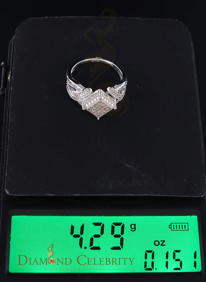 DiamondCelebritees 0.50 CT Real Diamond 925 Silver White Cinderella Womens Ring Size 7