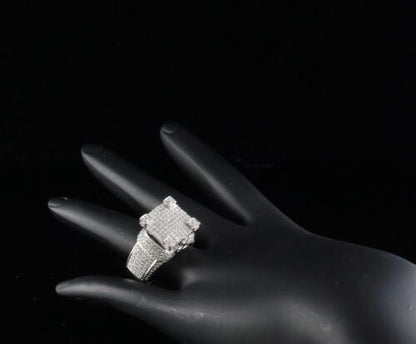 DiamondCelebritees 3.25ct Cubic Zirconia White 925 Silver Square Womens Engagement Ring Size 8