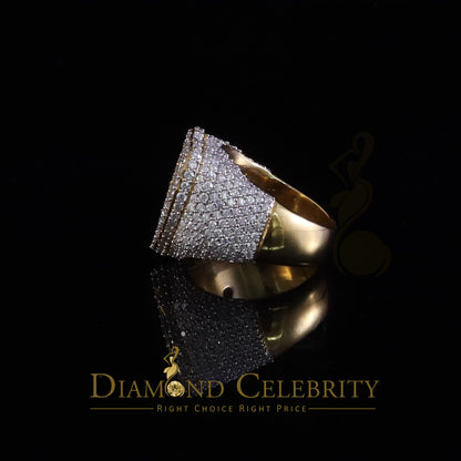 DiamondCelebritees Men's 925 Silver Yellow 7.00ct VVS 'D' Moissanite Stone Heart Rings Size 10