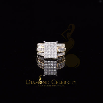 DiamondCelebritees 3.80ct Yellow 925 Silver Cinderella Cubic Zirconia Womens Engagement Ring Size 8