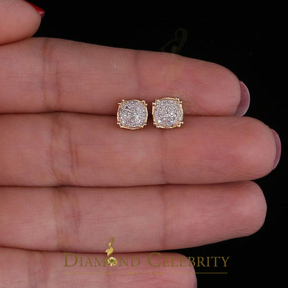 DiamondCelebritees 0.10 ct Round Diamond Collection 925 Sterling Silver Yellow For Women's Earrings