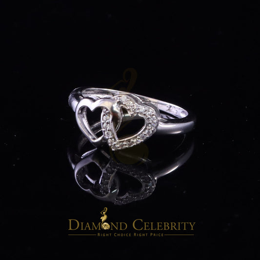 DiamondCelebritees 0.20 ct Cubic Zirconia 925 Sterling White Silver Heart Womens/Men's Ring Size 7