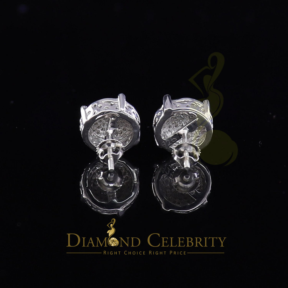 DiamondCelebritees 0.25ct Diamond 925 Sterling Silver White For Men & Women Stud Round Earrings