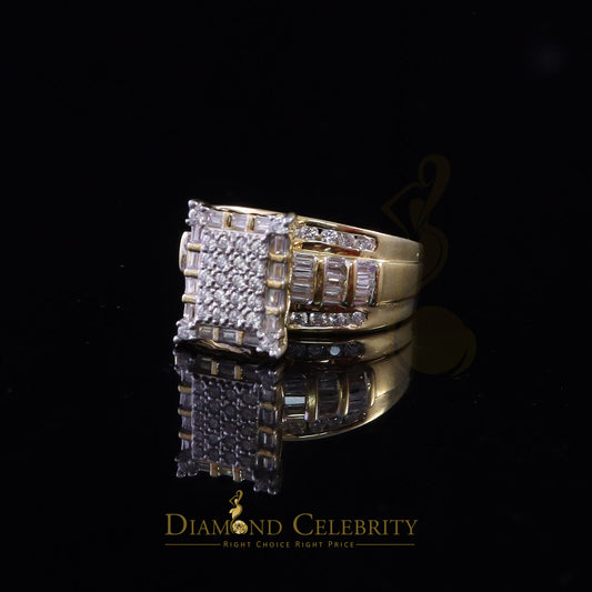 DiamondCelebritees 925 Sterling Yellow Square 2.36 ct Cubic Zirconia Silver Womens Ring Size 8