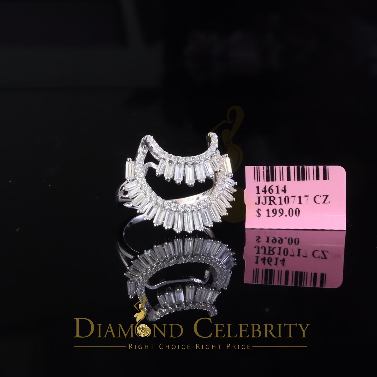 DiamondCelebritees 925 Sterling 1.25ct Cubic Zirconia White Silver Womens Ring Size 8