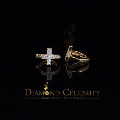 DiamondCelebritees  Yellow 925 Sterling Silver 0.72ct Cubic Zirconia Women's & Men's Hoop Earrings